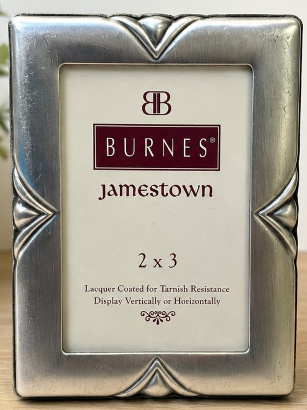 Burnes of Boston Jamestown 2" x 3" Silver Tone Small Vintage Frame Ornate Metal
